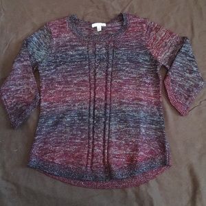 Quarter Sleeve MultiColor Knit Top
